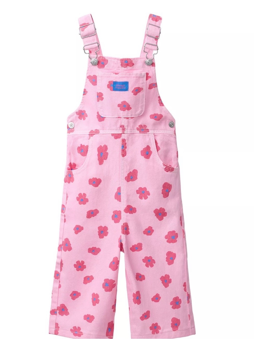Zara floral pink twill overalls